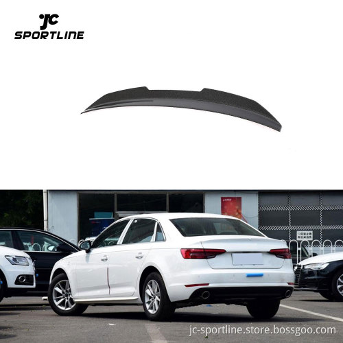 GT Style Carbon Fiber Rear Spoiler Trunk Wing for Audi A4/S4 B9 Sedan 2015-2023